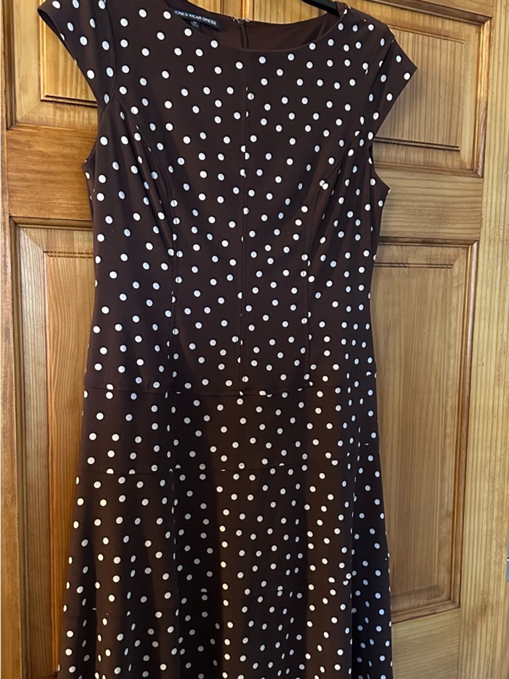Jones Wear Brown Dress with Cream Polka Dots